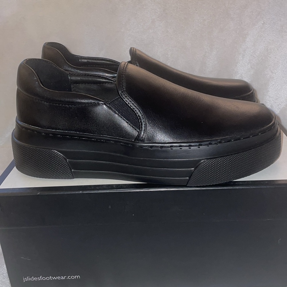 NWT J/SLIDES AILEEN Leather Slip-on Sneaker in Black/Black - Picture 5 of 10